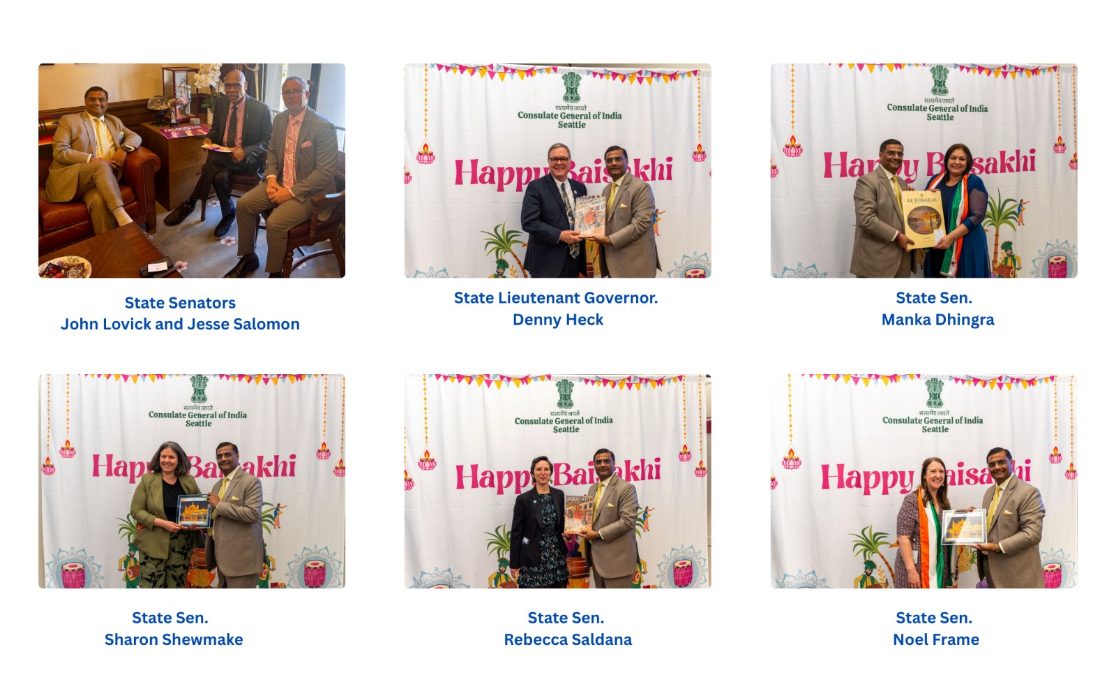  Meetings with Washington State Senators and Leadership on the sidelines of the 1st Baisakhi Celebration at State Capitol ( 14 April 2025, Olympia )