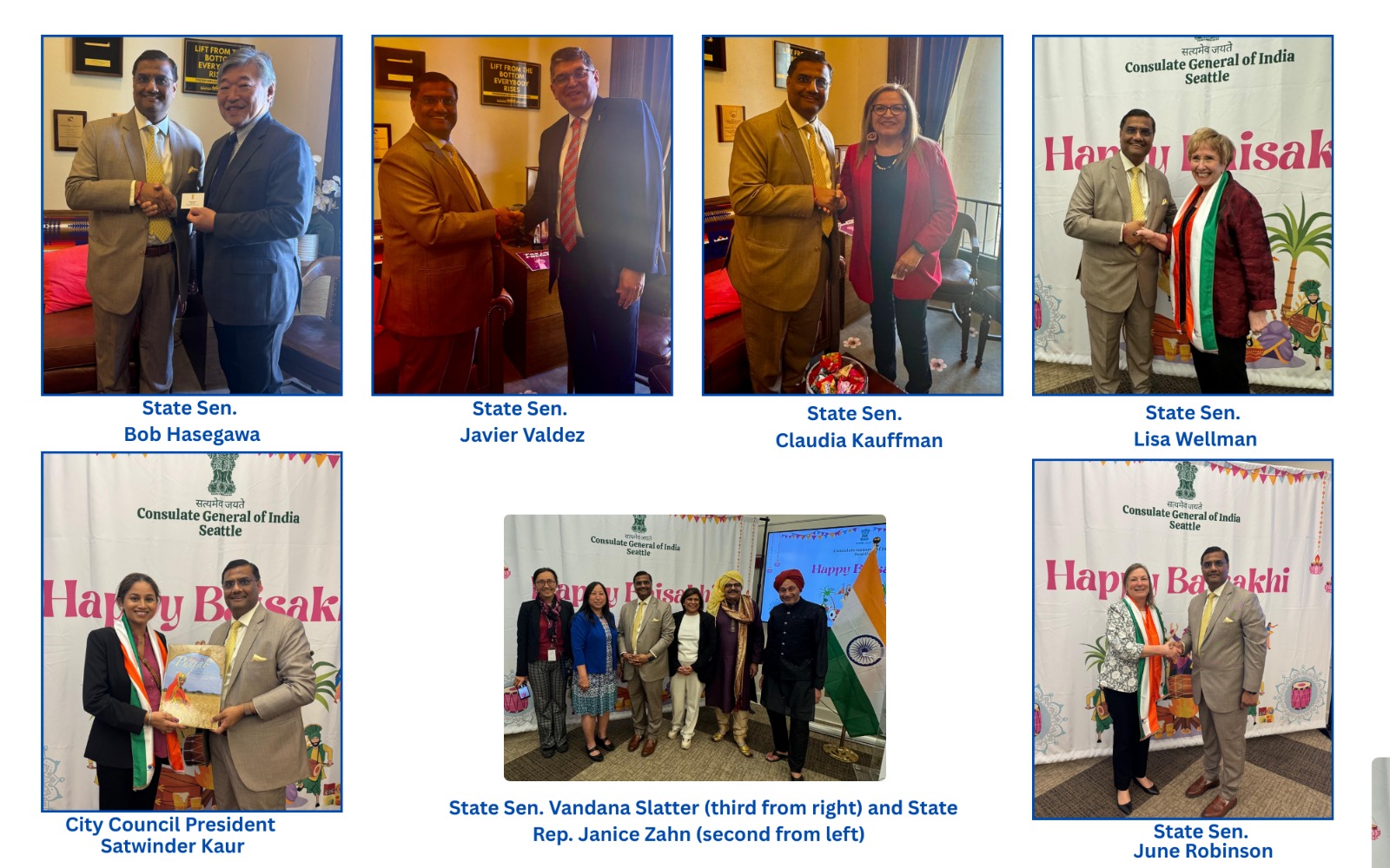  Meetings with Washington State Senators and Leadership on the sidelines of the 1st Baisakhi Celebration at State Capitol ( 14 April 2025, Olympia )