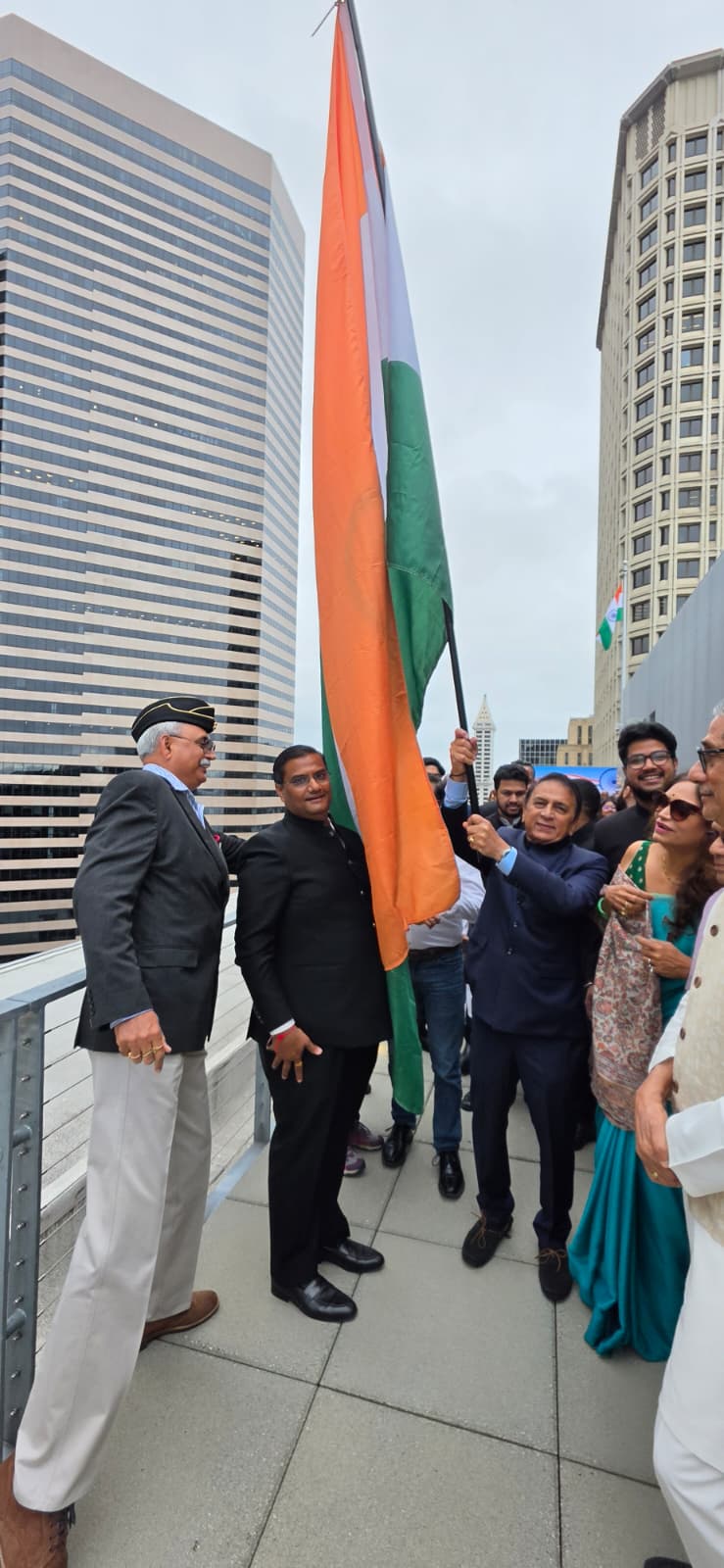  Tiranga hoisted atop the Federal Reserve Building in Seattle!