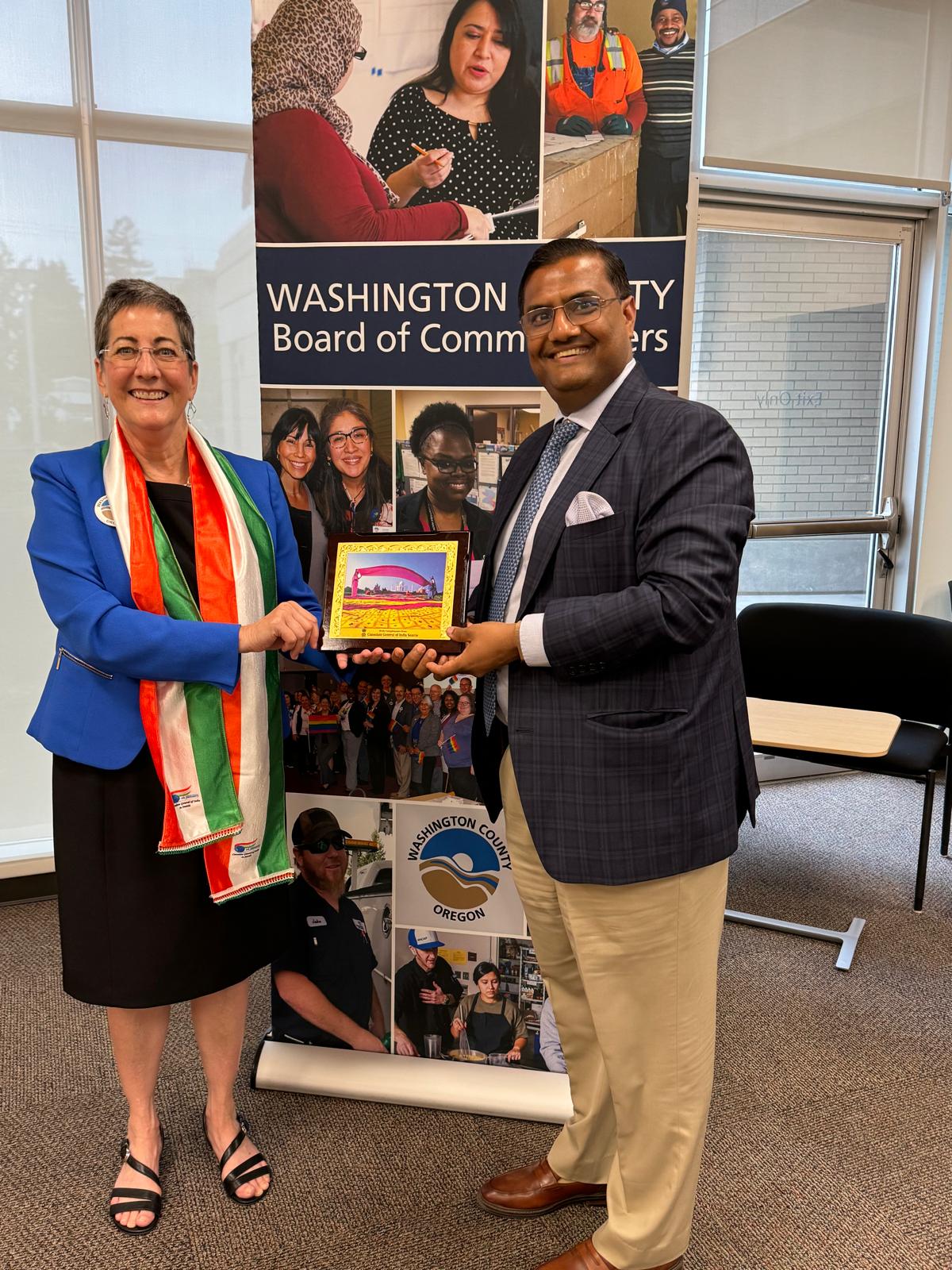  Meeting with Ms. Kathryn Harrington, Chair of the Washington County of Oregon (9 August 2024, Hillsboro).