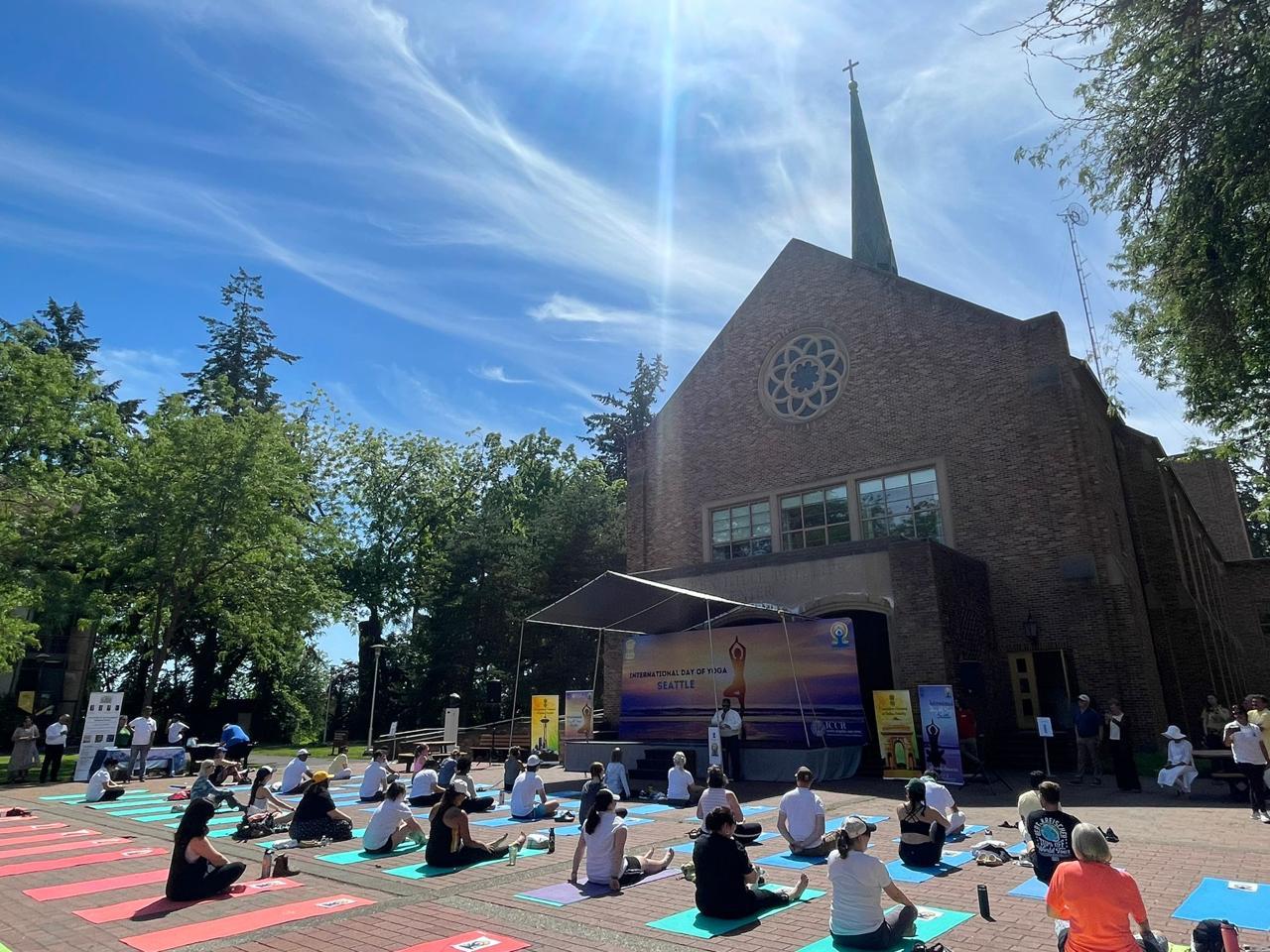  10th International Day of
Yoga celebrations at Pacific Lutheran University (PLU) in Tacoma.