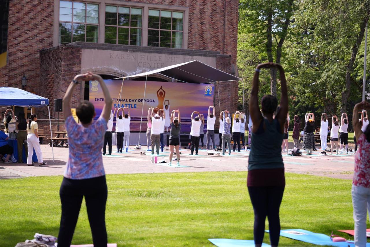  10th International Day of
Yoga celebrations at Pacific Lutheran University (PLU) in Tacoma.