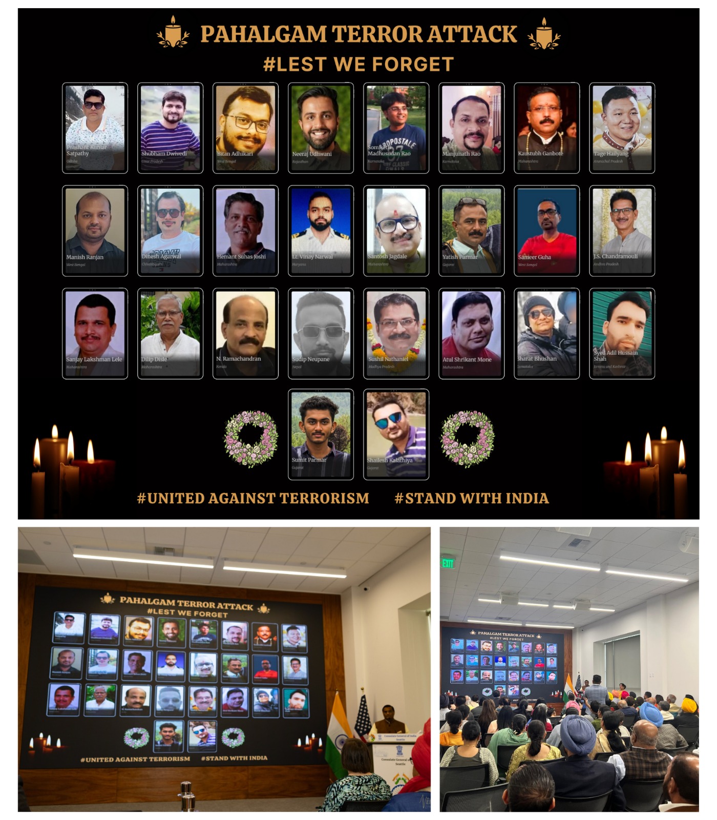  Memorial In Remembrance of Pahalgam Terror Attack Victims ( 3 May 2025, Seattle )