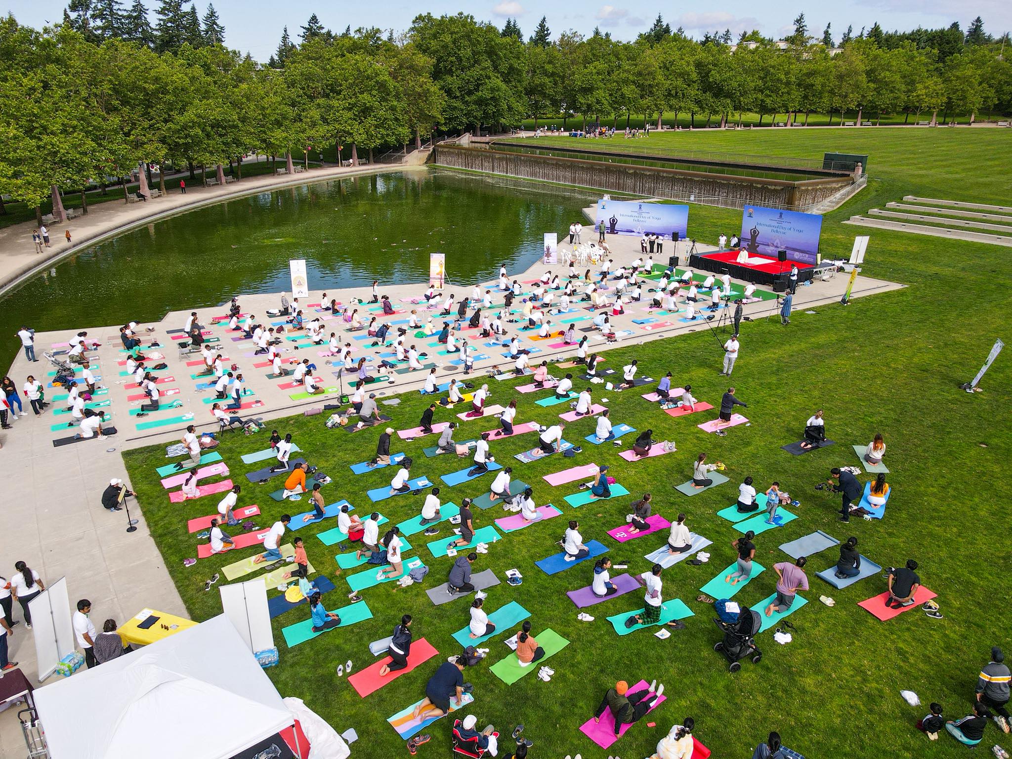  International Day of Yoga 2025 – Curtain Raiser hosted at Bellevue Downtown Park (14 June, 2025)