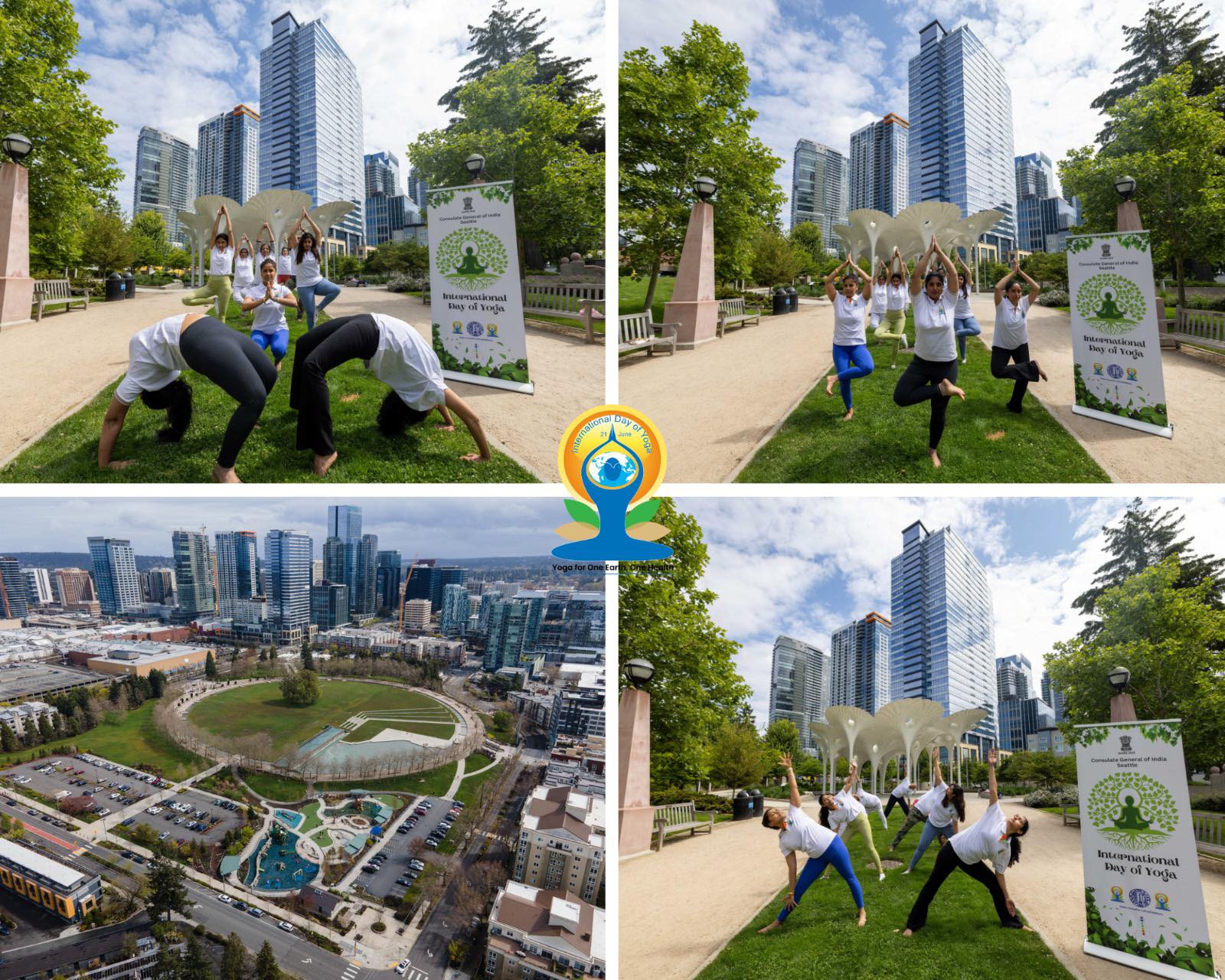  International Day of Yoga 2025 – Curtain Raiser hosted at Bellevue Downtown Park (14 June, 2025)