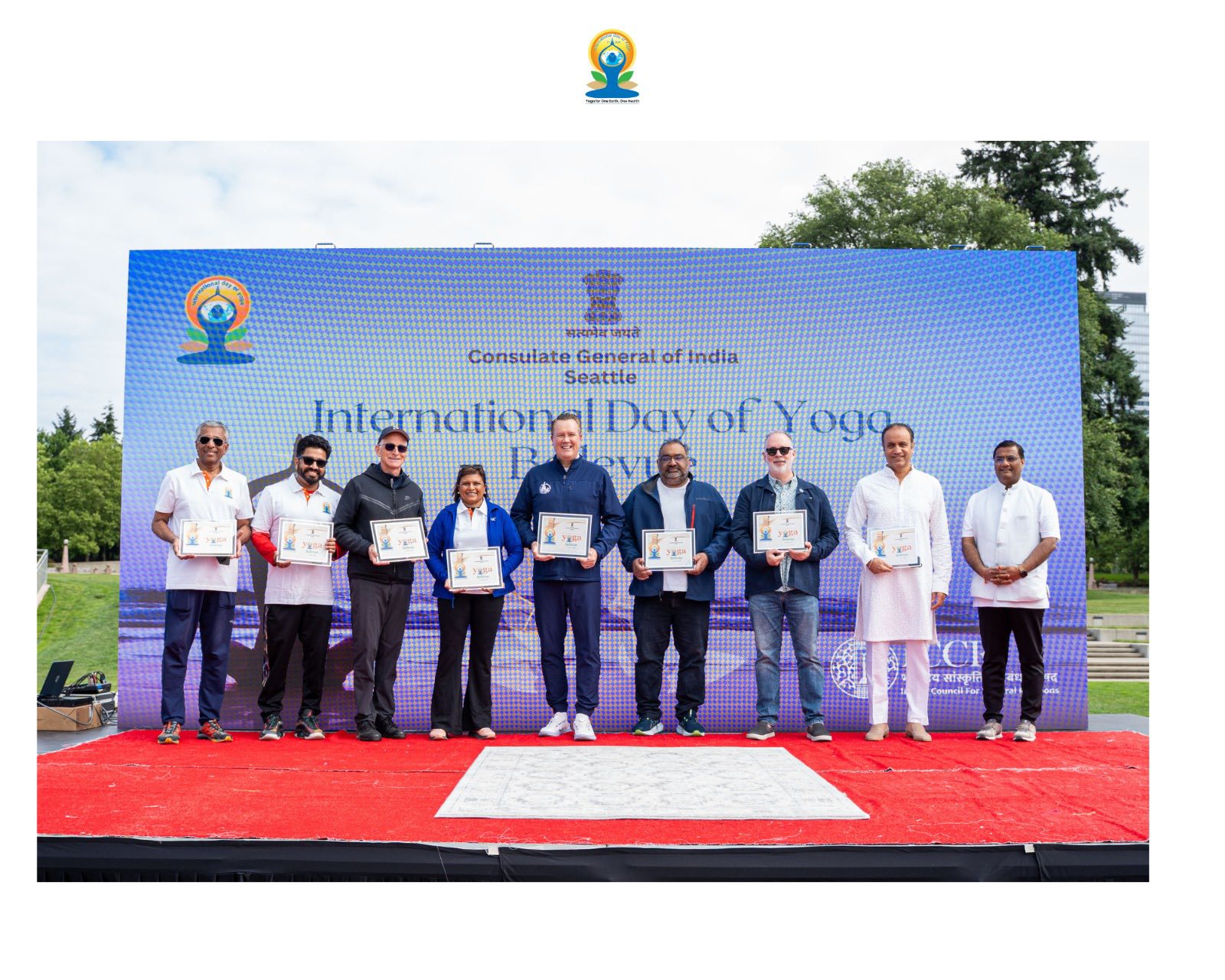  International Day of Yoga 2025 – Curtain Raiser hosted at Bellevue Downtown Park (14 June, 2025)