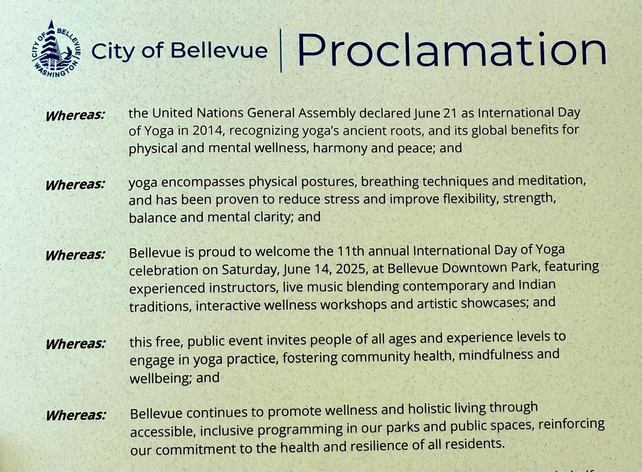 Proclamation Issued for Curtain Raiser Event of IDY - 2025 in Bellevue
