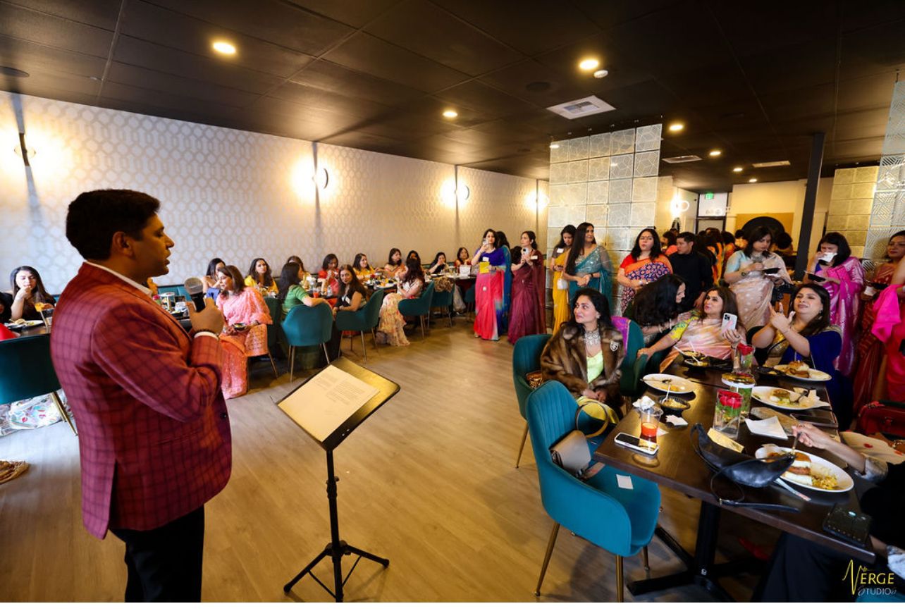  Consul Suresh Sharma at celebration of International Women's Day on Theme " Saree Soiree - A celebration of Womanhood" by Artha ( 8 March 2025, Kirkland )