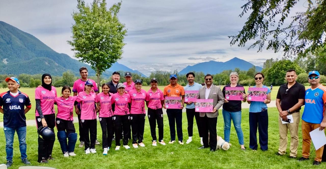  Felicitation of Seattle Women's Cricket Team, along with King County Council Member Claudia Balducci ( 29 June 2024, North Bend )