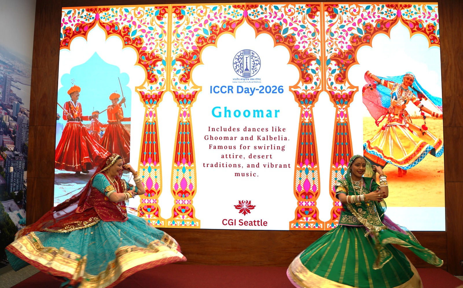  Ghoomar dance performance at ICCR Day celebrations (11 April 2026, Seattle)
