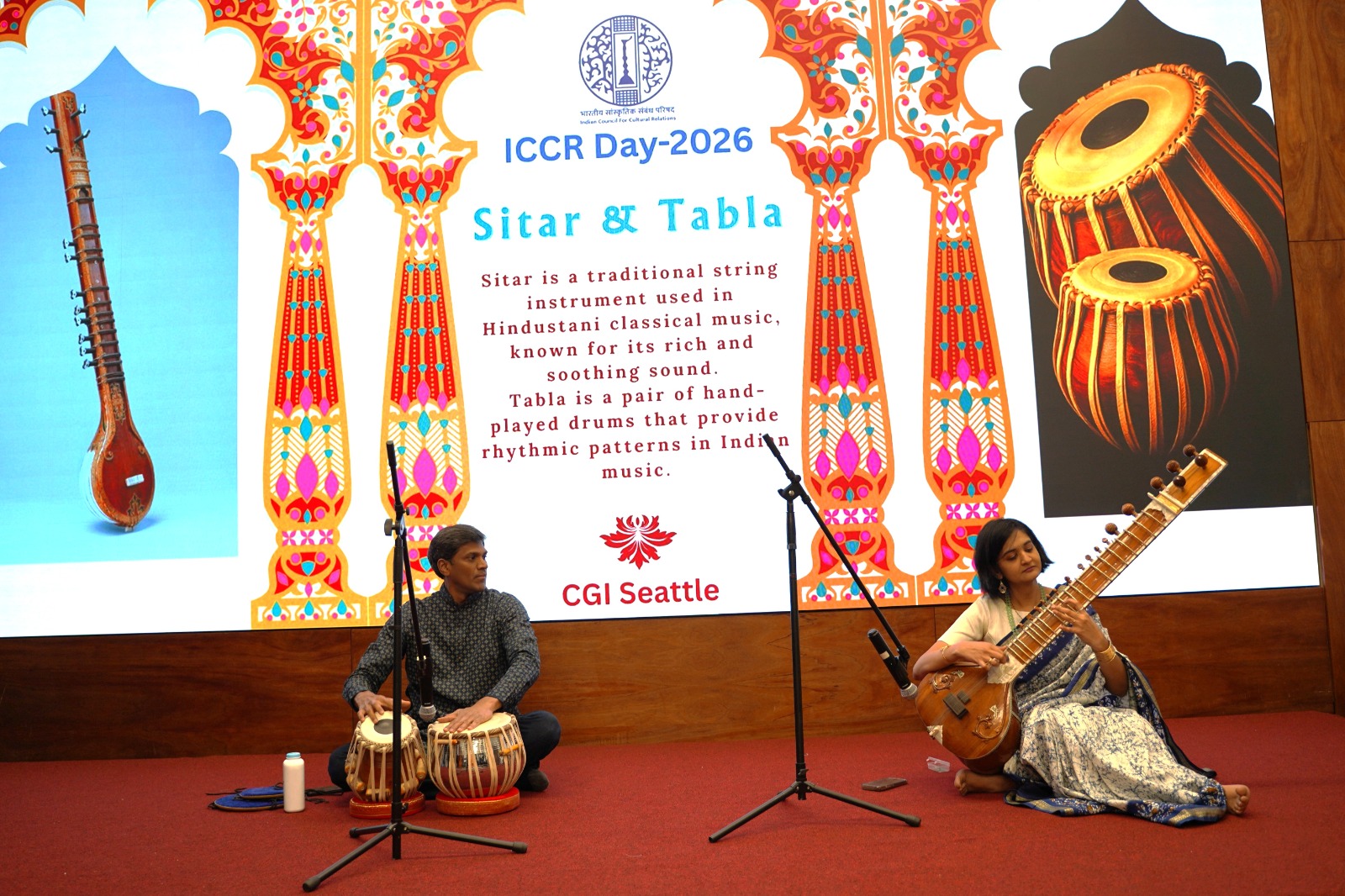  Sitar and Tabla musical performance at ICCR Day celebrations (11 April 2026, Seattle)
