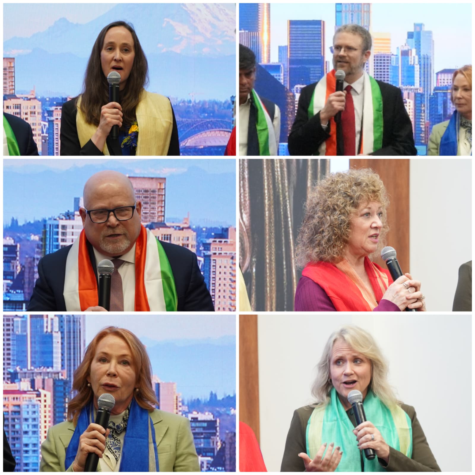  Mayors of cities of Seattle, Kent, Auburn, Tukwila, Normandy Park and Kirkland addressing the gathering at ICCR Day celebrations (11 April 2026, Seattle)