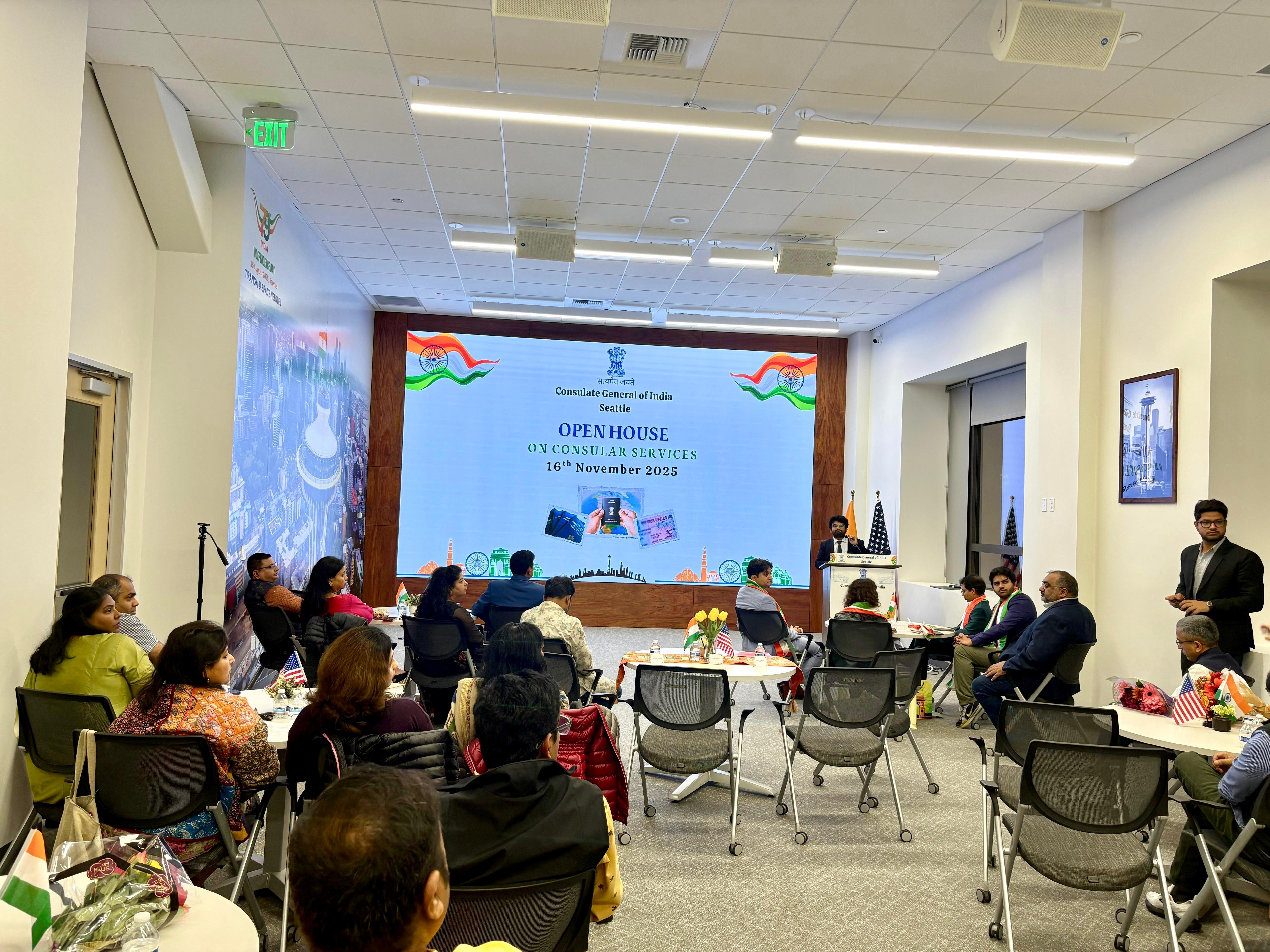  Open House on Consular Issues Hosted at Indian Consulate in Seattle!