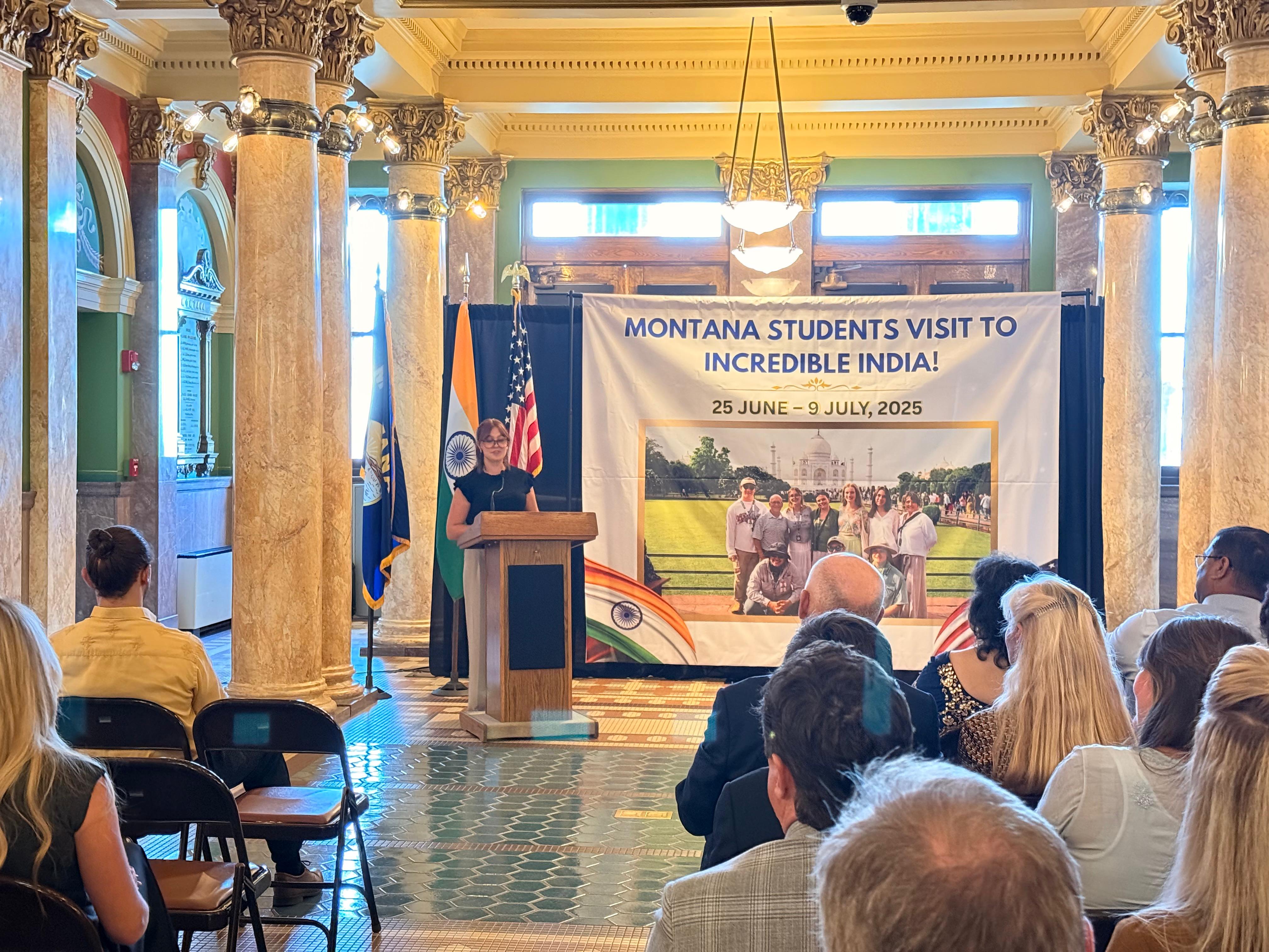  Montana students narrating their experience of Incredible India visit (29 September 2025, Helena)