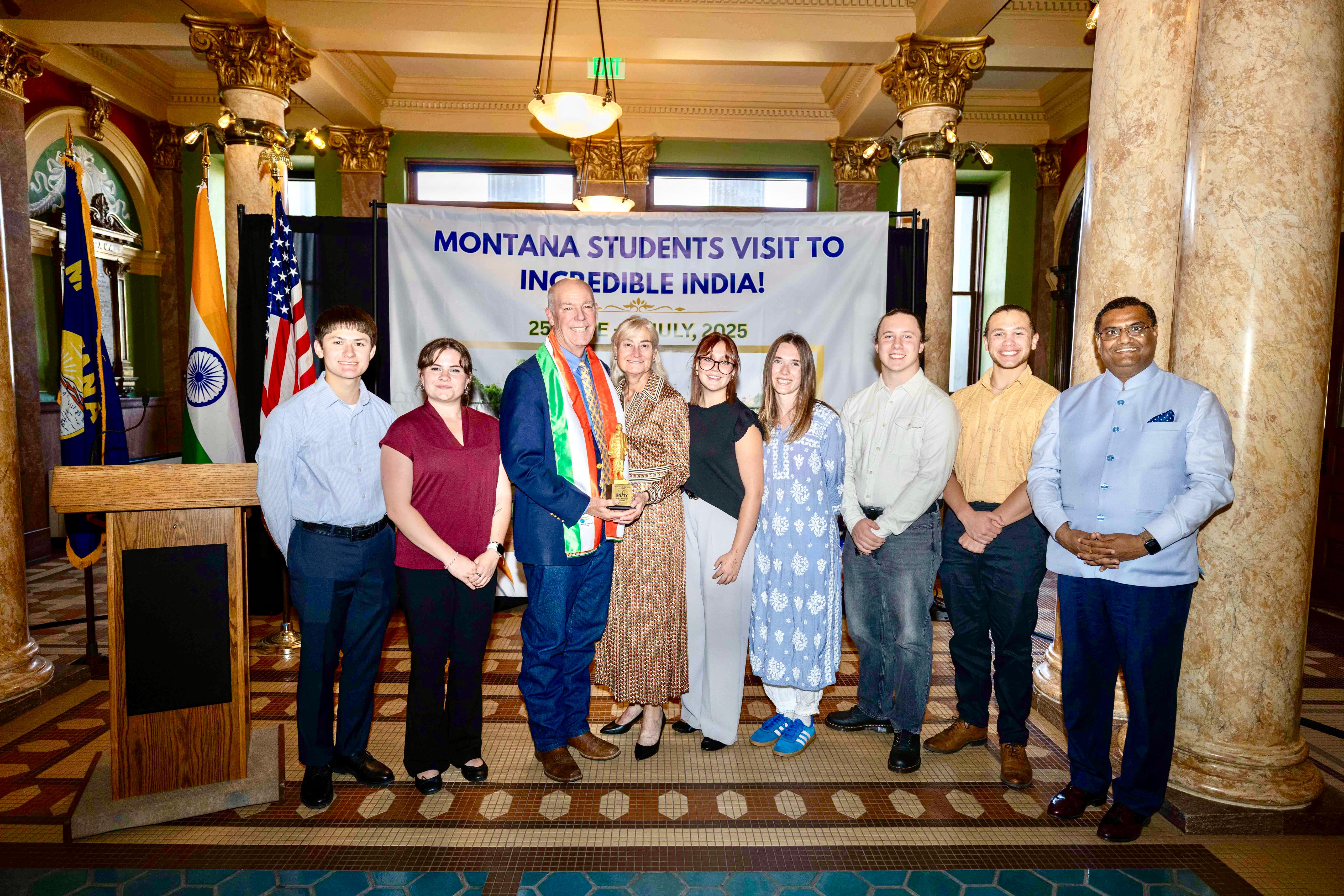  Governor of Montana along with First Lady and Consul General and the India returned students ( 29 September 2025, Helena)