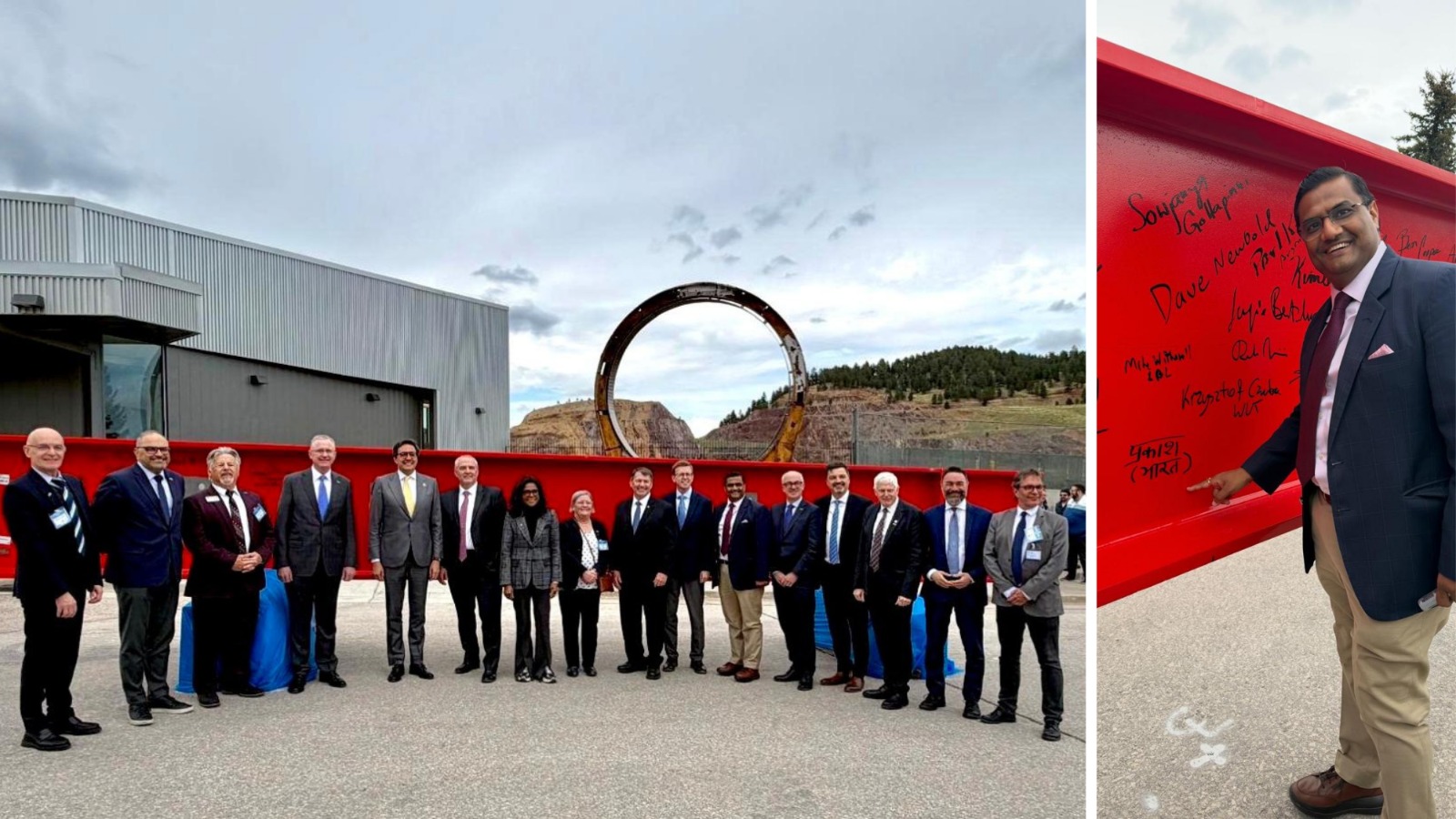 Cryostat Beam Signing Ceremony for International Neutrino Experiment DUNE