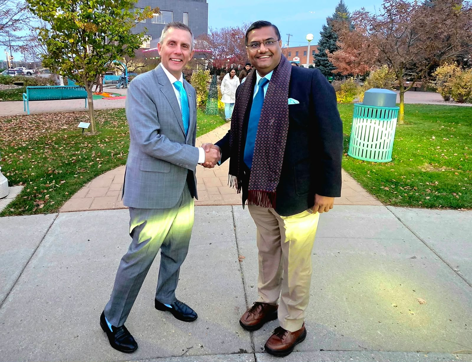  Good to welcome Hon’ble Kelly Armstrong, Governor of North Dakota, to the newly unveiled Mahatma Gandhi Monument