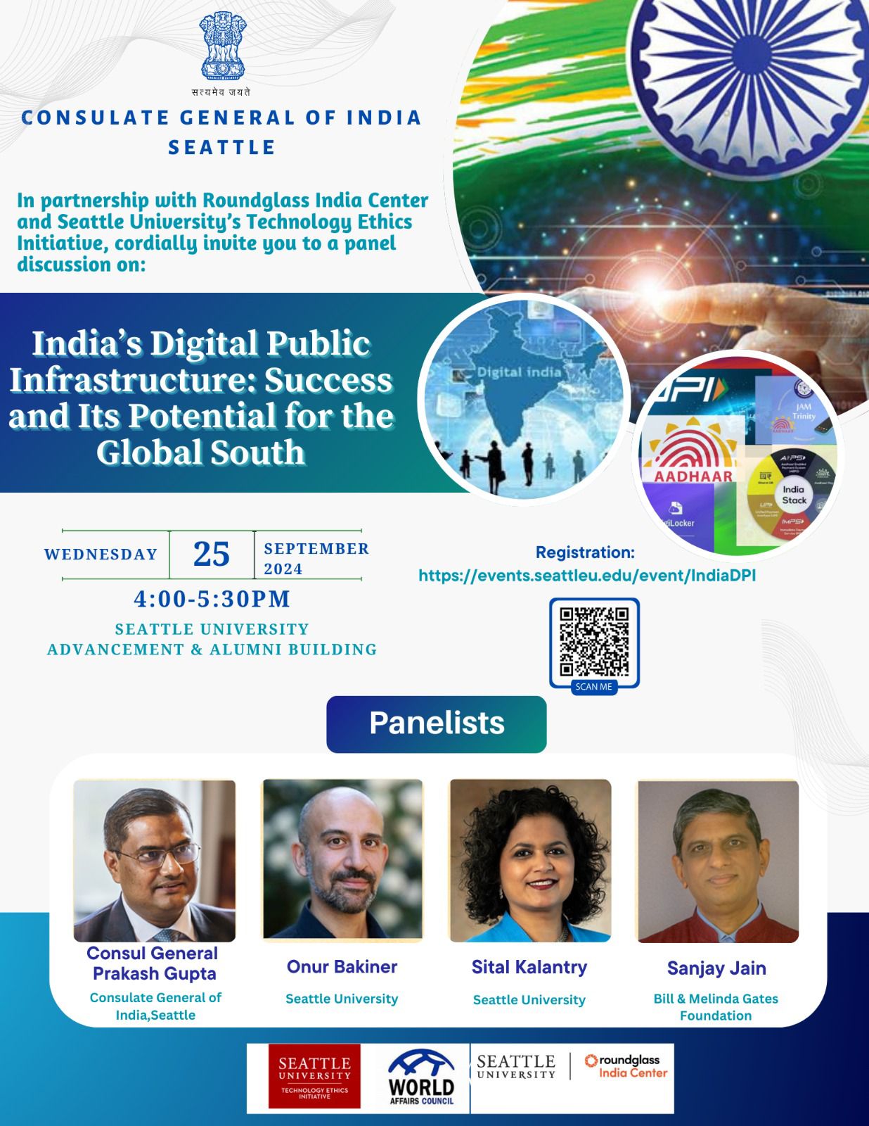  Seattle University hosts Panel Discussion on India’s Digital Public Infrastructure and its potential for the Global South! (Seattle, 25 September 2024)

