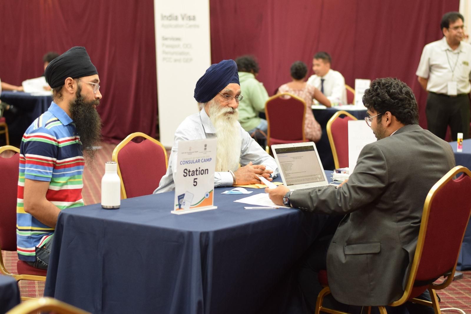  Applicants availing consular services like Life Certificate, Power of attorney, NRI certificate, etc at the camp (10 August, Portland)