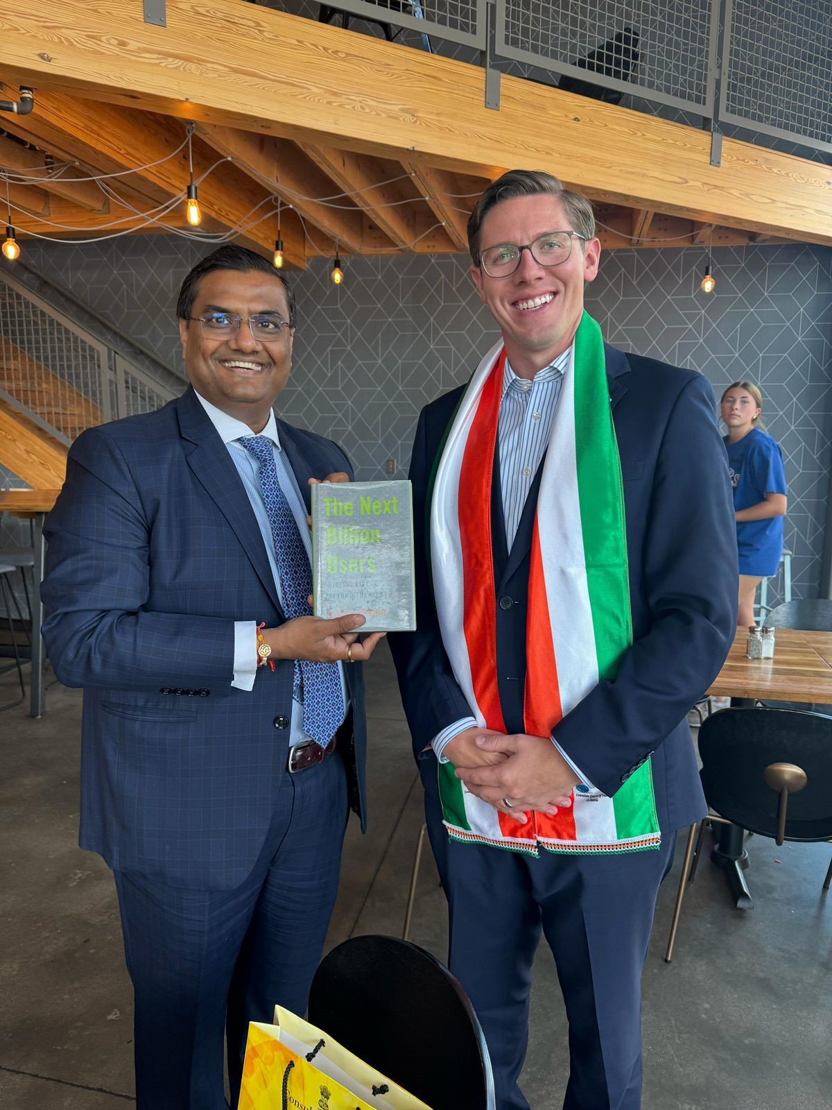  Meeting with Jesse Fonkert, President and CEO of South Dakota Trade, in Sioux Falls, South Dakota, on 13 August 2025, acknowledging his efforts to promote agri and ag-tech linkages between India and South Dakota. (13 August, 2025)