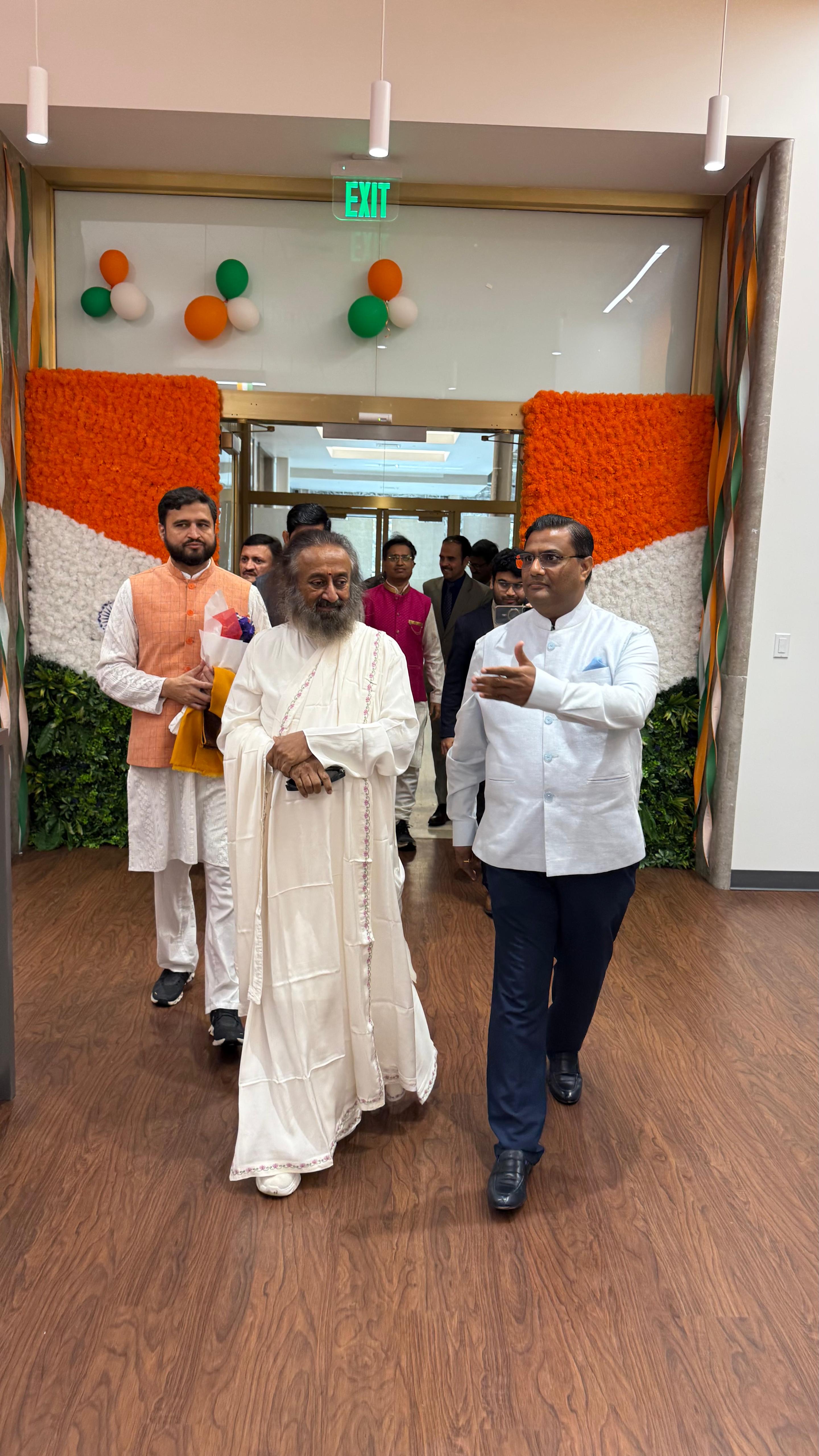  Consul General giving Gurudev Sri Sri Ravishankar ji a tour of the new Chancery premises (20 October 2025, Seattle)