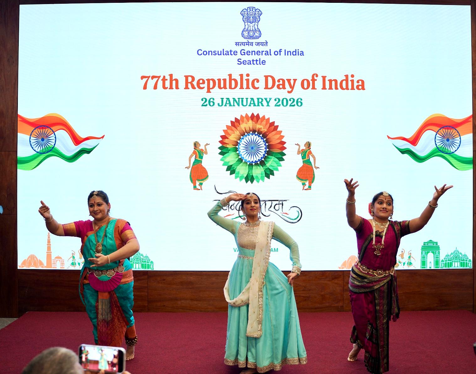 Indian Tricolour unfurled in Seattle on the Federal Reserve Building