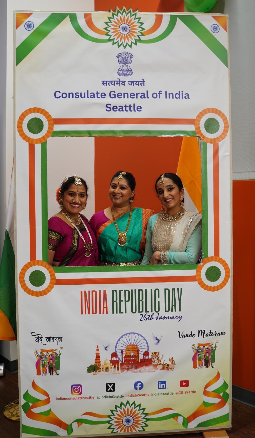  Indian Tricolour unfurled in Seattle on the Federal Reserve Building