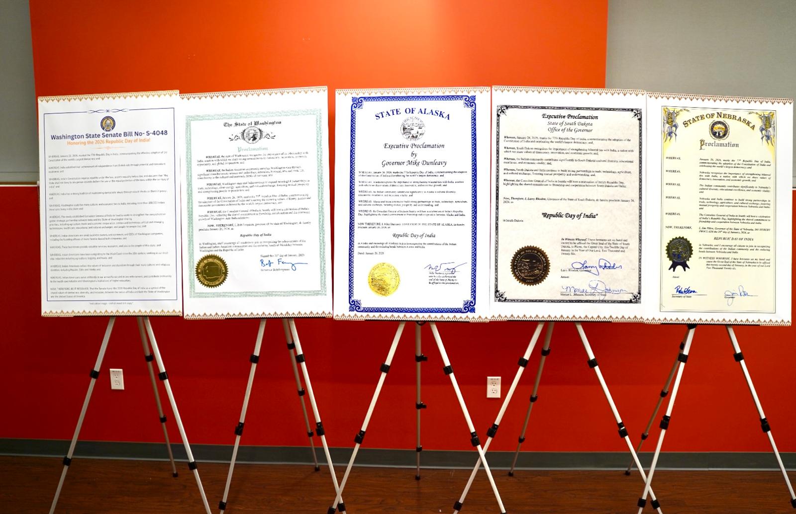  Indian Tricolour unfurled in Seattle on the Federal Reserve Building