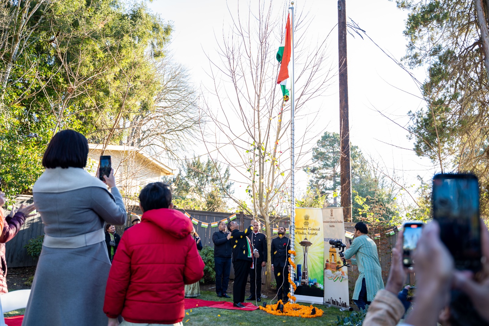  76th Republic Day of India : Flag Unfurling Ceremony at India House in Bellevue (26th January, 2025 ,India House-Bellevue)