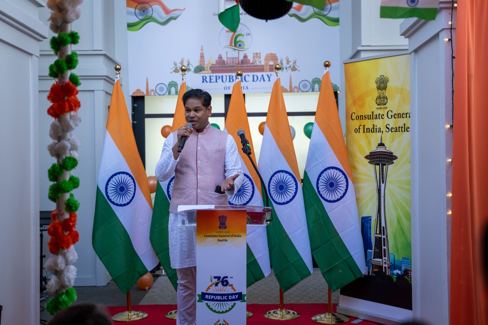 76th Republic Day of India : Flag Unfurling Ceremony at India House in Bellevue (26th January, 2025 ,India House-Bellevue)