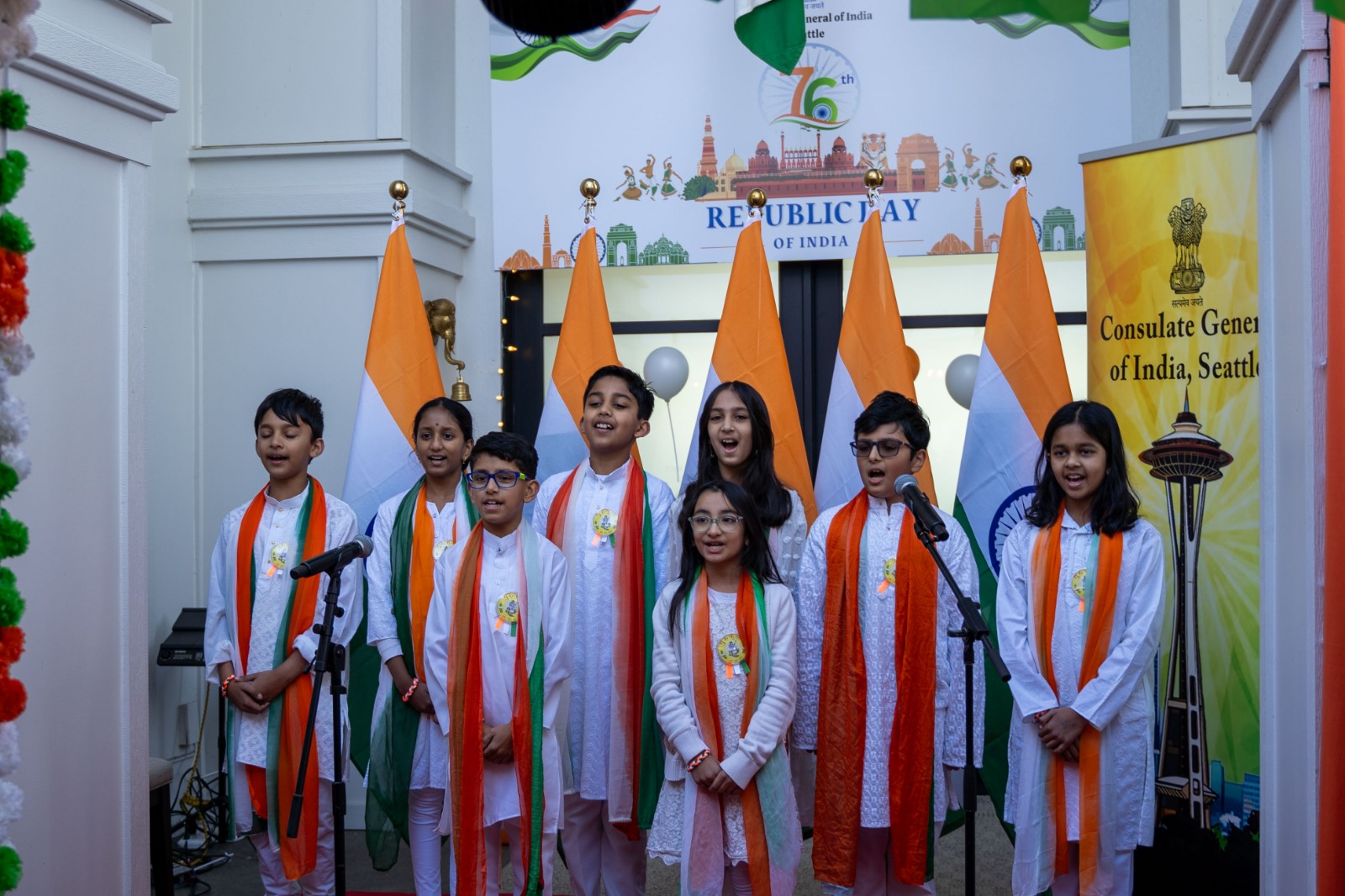  76th Republic Day of India : Flag Unfurling Ceremony at India House in Bellevue (26th January, 2025 ,India House-Bellevue)