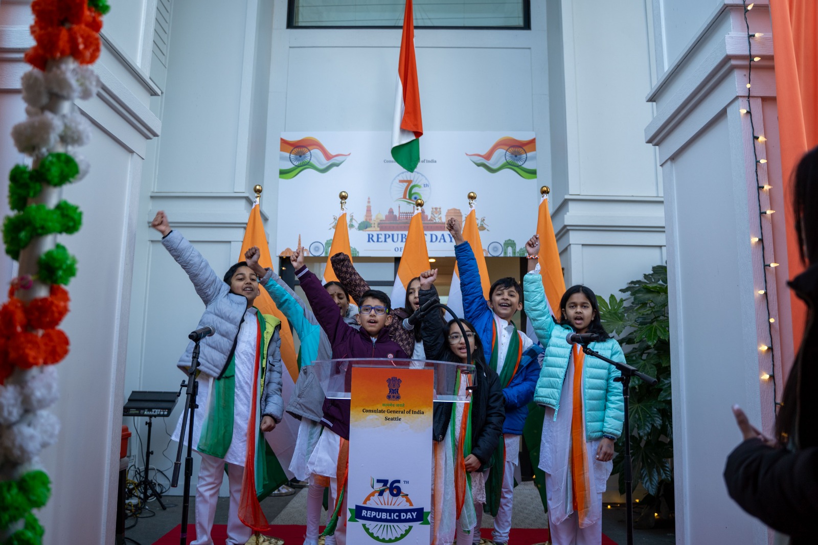  76th Republic Day of India : Flag Unfurling Ceremony at India House in Bellevue (26th January, 2025 ,India House-Bellevue)