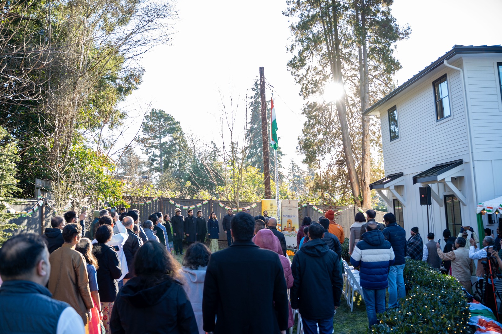  76th Republic Day of India : Flag Unfurling Ceremony at India House in Bellevue (26th January, 2025 ,India House-Bellevue)