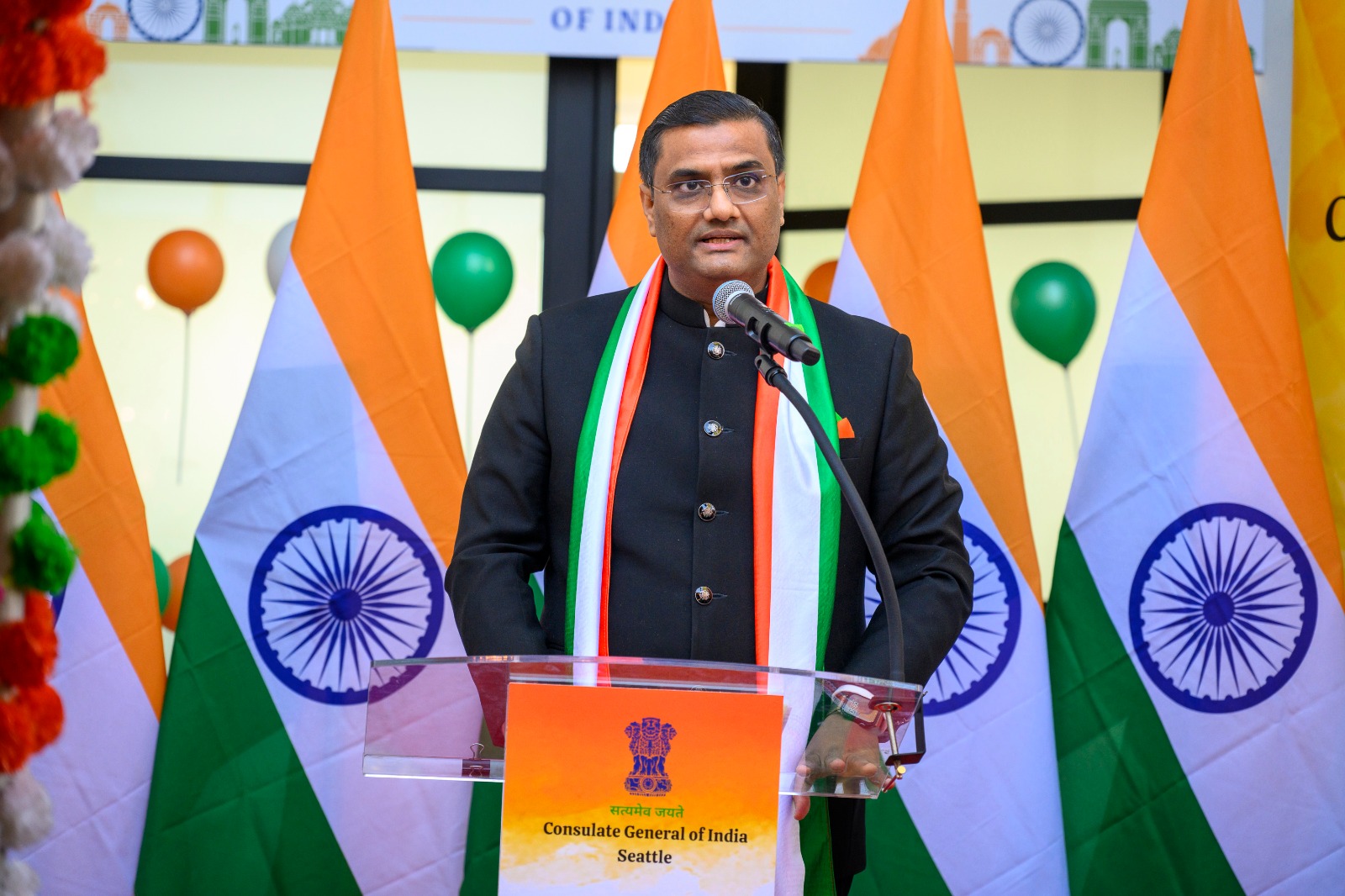  76th Republic Day of India : Flag Unfurling Ceremony at India House in Bellevue (26th January, 2025 ,India House-Bellevue)