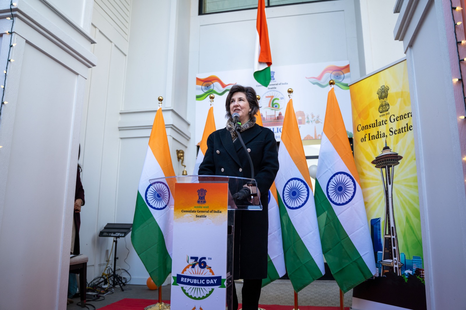 76th Republic Day of India : Flag Unfurling Ceremony at India House in Bellevue (26th January, 2025 ,India House-Bellevue)