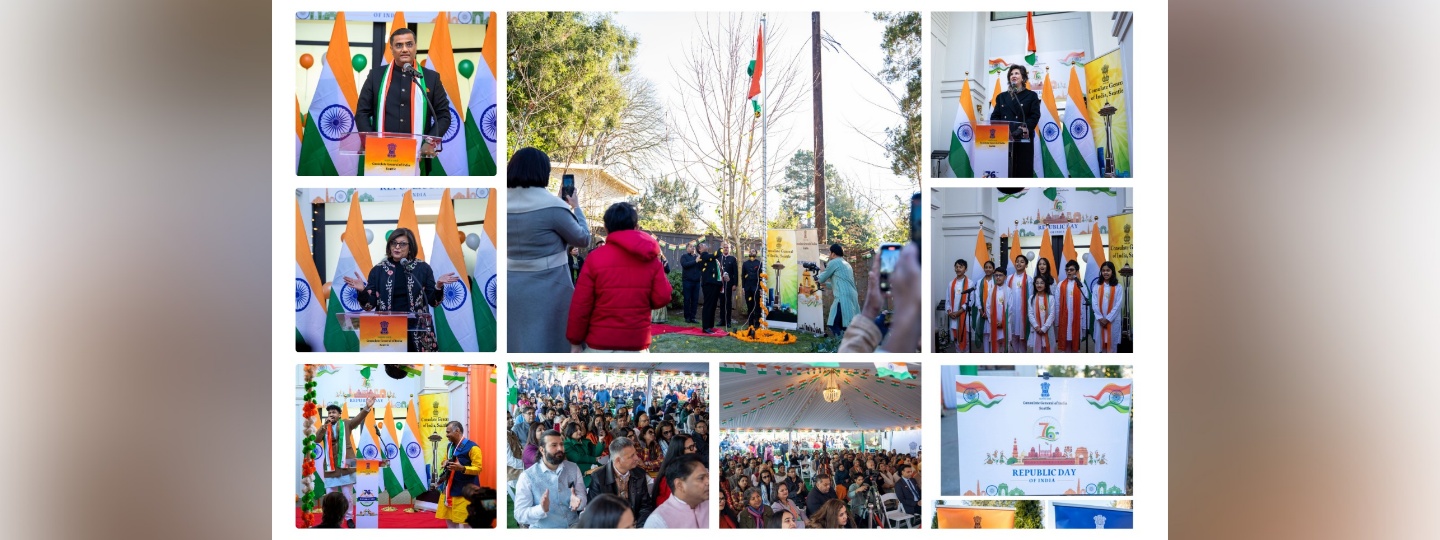  76th Republic Day of India : Flag Unfurling Ceremony at India House in Bellevue (26th January, 2025 ,India House-Bellevue)